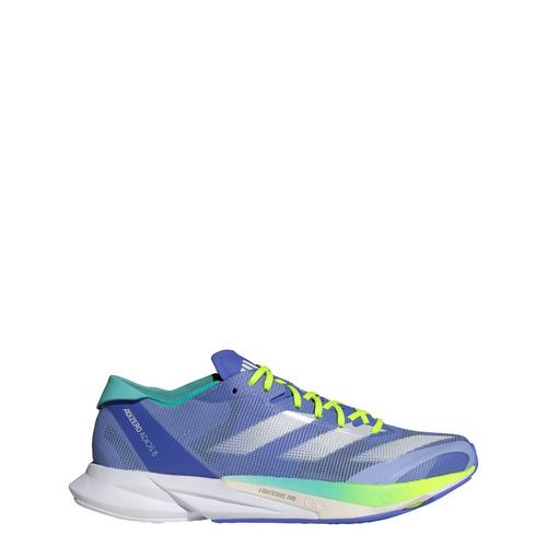 Rückansicht von adidas Adizero Adios 8 Laufschuh Laufschuhe Blue Spark / Zero Metalic / Flash Aqua