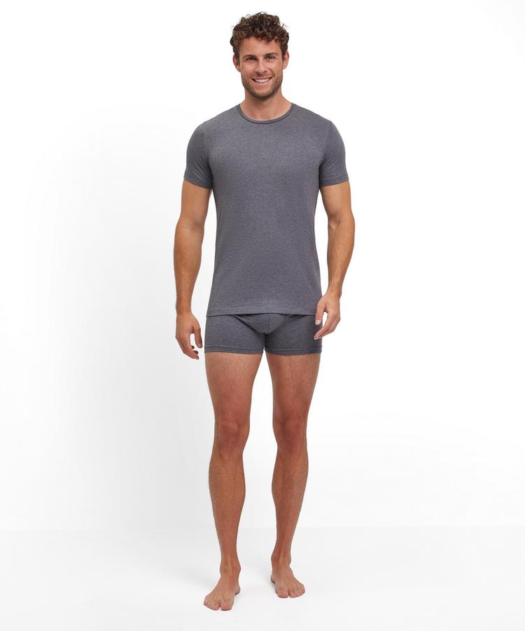 Falke Falke UW Crew Neck T-Shirt CO/EL m Unterhemd Herren - dark grey -heather (3278) - 1 | SportScheck