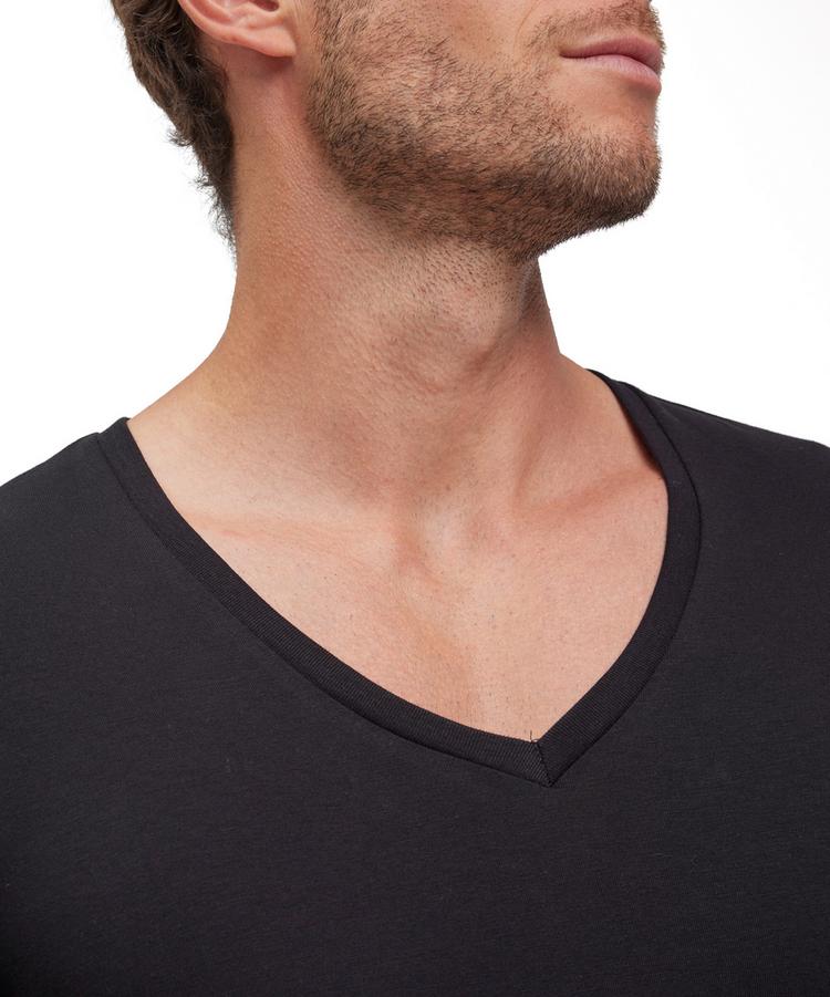 Falke Falke UW Deep V-Neck T-Shirt CO/EL m Unterhemd Herren - black (3000) - 3 | SportScheck