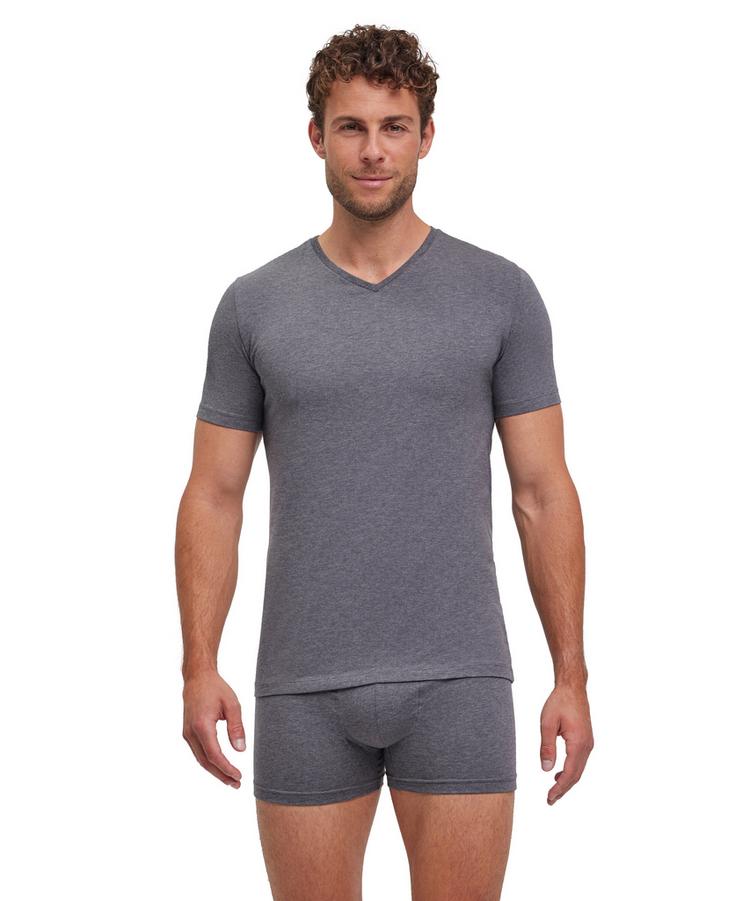 Falke Falke UW Regular V-Neck T-Shirt CO/EL m Unterhemd Herren - dark grey -heather (3278) - 0 | SportScheck