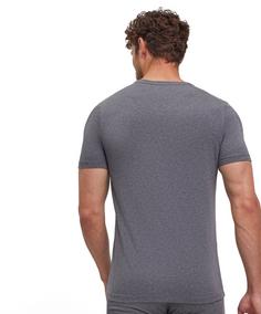 Rückansicht von Falke UW Regular V-Neck T-Shirt CO/EL m Unterhemd Herren dark grey -heather (3278)