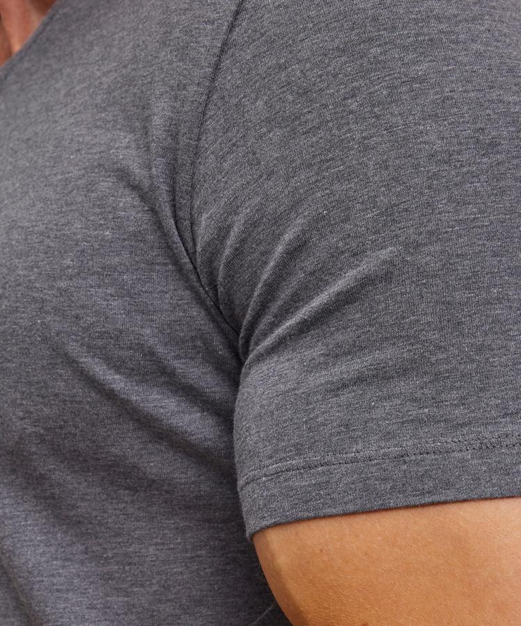 Falke Falke UW Regular V-Neck T-Shirt CO/EL m Unterhemd Herren - dark grey -heather (3278) - 2 | SportScheck