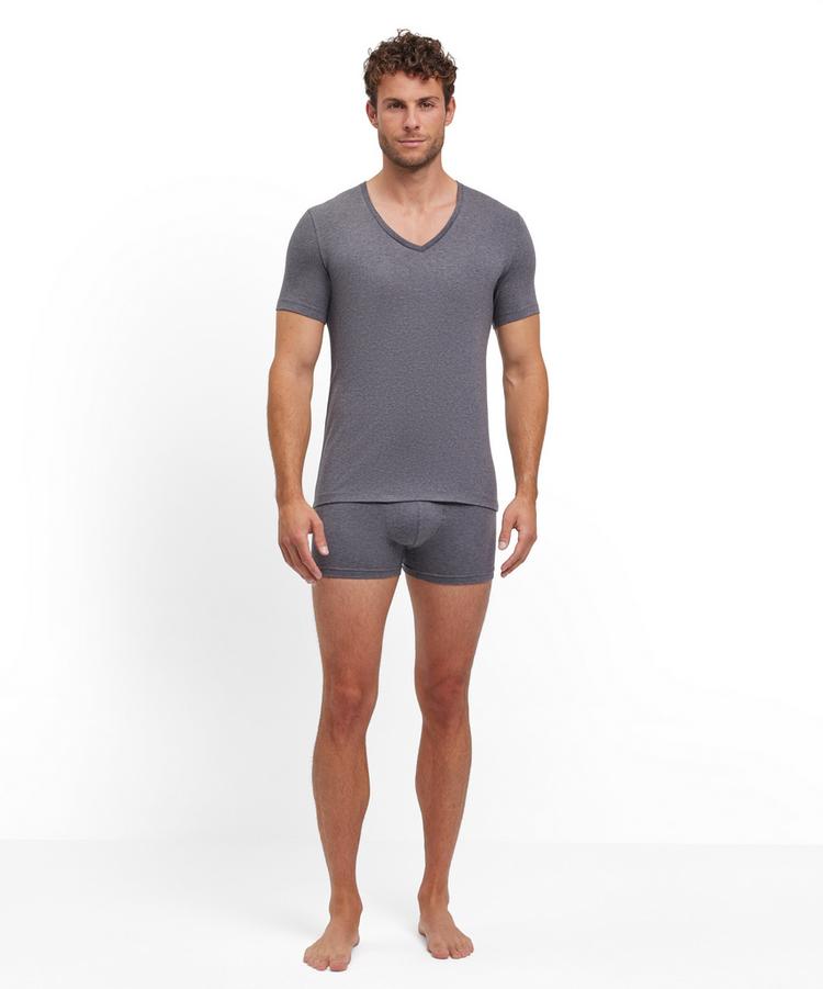 Falke Falke UW Deep V-Neck T-Shirt CO/EL m Unterhemd Herren - dark grey -heather (3278) - 1 | SportScheck