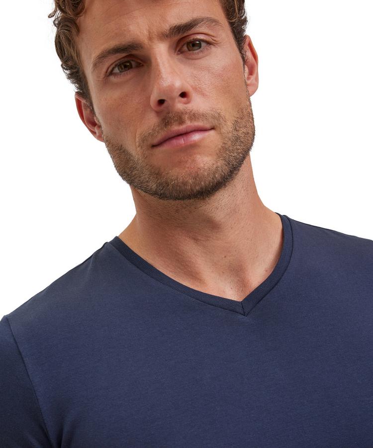 Falke Falke UW Regular V-Neck T-Shirt CO/EL m Unterhemd Herren - midnight (6366) - 3 | SportScheck