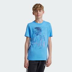 Rückansicht von adidas Messi Football Graphic Kids T-Shirt T-Shirt Kinder Blue Burst