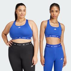 Rückansicht von adidas TECHFIT Medium-Support Sport-BH Sport-BH Damen Semi Lucid Blue