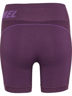 Rückansicht von hummel hmlTE CHRISTEL SEAMLESS SHORTS Funktionsshorts Damen PLUM PERFECT/BELLFLOWER MELAN