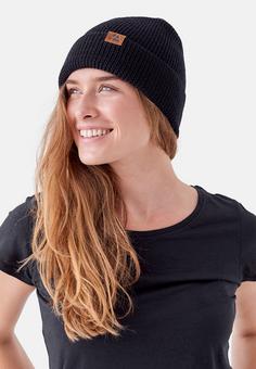 Rückansicht von DANISH ENDURANCE Merino Beanie schwarz