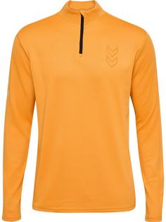 hummel hmlACTIVE PL HALF ZIP Funktionssweatshirt Herren BLAZING ORANGE