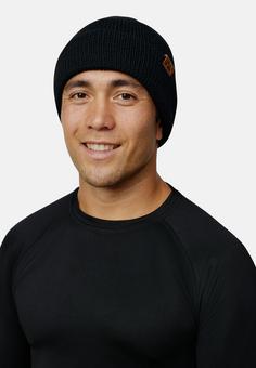 Rückansicht von DANISH ENDURANCE Merino Fleece Stirnband schwarz