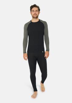 Rückansicht von DANISH ENDURANCE Merino Baselayer Wäscheset Herren black/dark grey