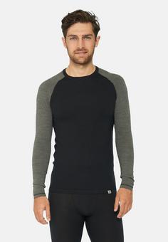 Rückansicht von DANISH ENDURANCE Merino Funktionsshirt Herren black/dark grey