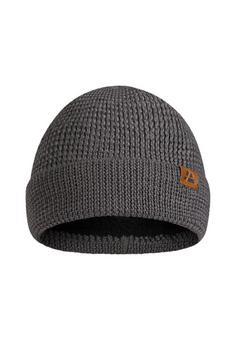 DANISH ENDURANCE Merino Mütze mit Fleece Stirnband dark grey