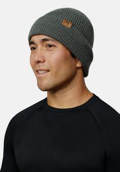 Rückansicht von DANISH ENDURANCE Merino Mütze mit Fleece Beanie dark grey