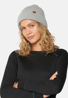 Rückansicht von DANISH ENDURANCE Merino Mütze mit Fleece Beanie hellgrau