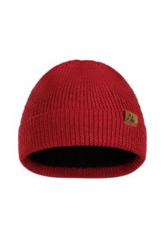 DANISH ENDURANCE Merino Mütze mit Fleece Beanie red