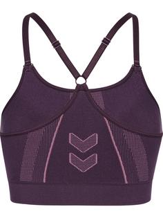 Rückansicht von hummel hmlMT POWER SEAMLESS SPORTS BRA Funktionsshirt Damen PLUM PERFECT