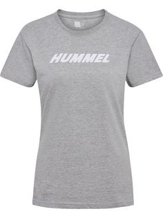 hummel hmlELEMENTAL LOGO COTTON TEE WOMAN Funktionsshirt Damen GREY MELANGE