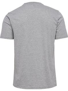 Rückansicht von hummel hmlELEMENTAL CHEVRON COTTON TEE Funktionsshirt Herren GREY MELANGE