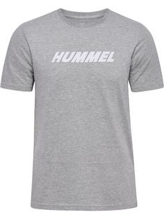 hummel hmlELEMENTAL LOGO COTTON TEE Funktionsshirt Herren GREY MELANGE