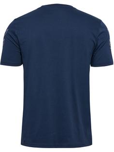 Rückansicht von hummel hmlELEMENTAL CHEVRON COTTON TEE Funktionsshirt Herren DRESS BLUES