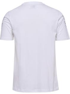 Rückansicht von hummel hmlELEMENTAL CHEVRON COTTON TEE Funktionsshirt Herren WHITE