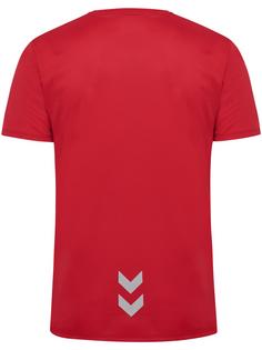 Rückansicht von hummel hmlRUN JERSEY S/S Funktionsshirt Herren TANGO RED