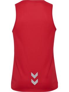 Rückansicht von hummel hmlRUN SINGLET S/L Funktionsshirt Herren TANGO RED