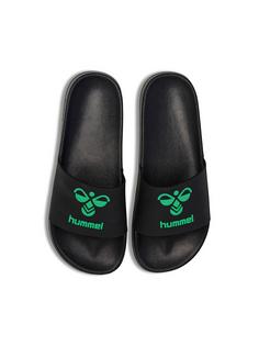 hummel HML ESSENTIAL POOL SLIDE Badelatschen BLACK/JELLY BEAN