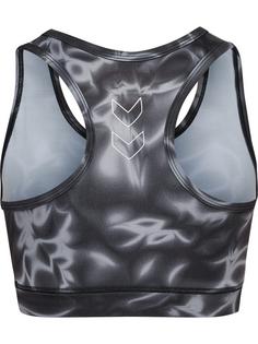 Rückansicht von hummel hmlTE TWIST AOP SPORTS BRA Funktionsshirt Damen BLACK