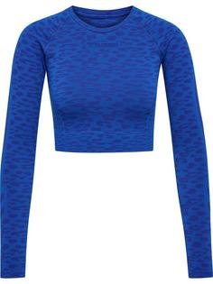 hummel hmlMT LEO SEAMLESS CROP T-SHIRT L/S Funktionsshirt Damen OLYMPIAN BLUE/SODALITE BLUE ME