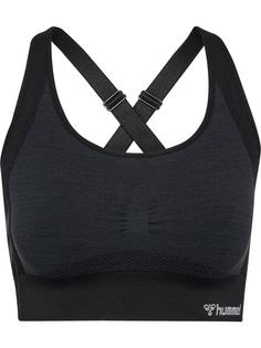 hummel hmlMT SHINE SEAMLESS SPORTS BRA Sport-BH Damen BLACK MELANGE