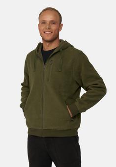 Rückansicht von DANISH ENDURANCE High Pile Fleecejacke Herren dark green