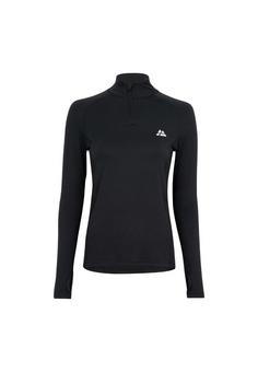 DANISH ENDURANCE Half Zip Langarmshirt Damen schwarz