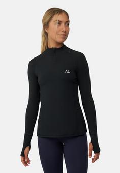 Rückansicht von DANISH ENDURANCE Half Zip Langarmshirt Damen schwarz