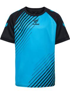 hummel hmlGRAPHIC UNIVERSE JERSEY S/S KIDS Funktionsshirt Kinder BLACK/NEON BLUE