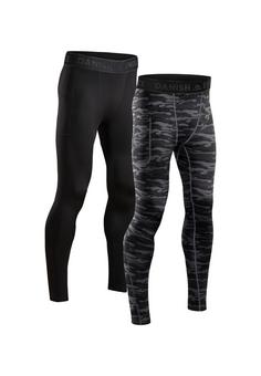DANISH ENDURANCE Compression Leggings Herren black/grey camo