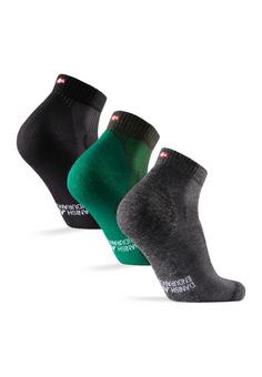 Rückansicht von DANISH ENDURANCE Merino Hiking Low Socken black/green/grey