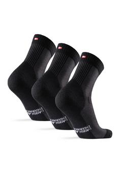 Rückansicht von DANISH ENDURANCE Merino Hiking Light Wandersocken schwarz