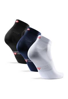 Rückansicht von DANISH ENDURANCE Lange Fahrradsocken Fahrradsocken black/navy/white