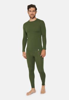 Rückansicht von DANISH ENDURANCE Merino Baselayer Wäscheset Herren green