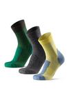 DANISH ENDURANCE Merino Hiking Light Socken - yellow/grey/green