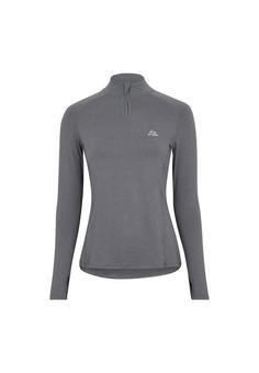 DANISH ENDURANCE Half Zip Langarmshirt Damen grey mélange