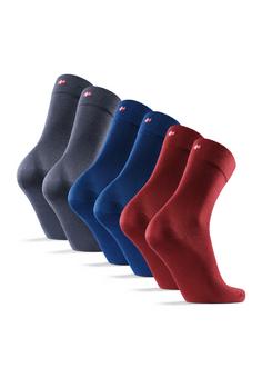 DANISH ENDURANCE Bamboo Business Sportsocken grey/blue/red