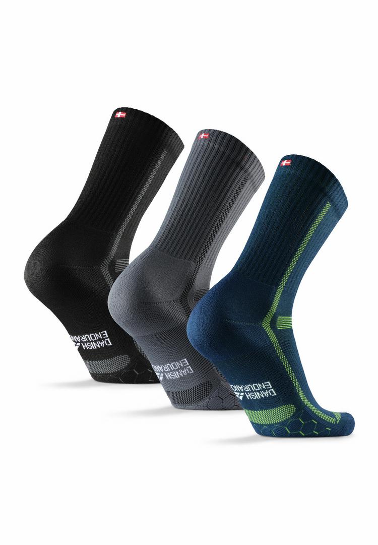 DANISH ENDURANCE DANISH ENDURANCE Long Distance Crew Socken - black/grey/navy - 0 | SportScheck
