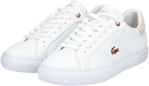 Rückansicht von Lacoste Sneaker Sneaker Damen Weiß/Pink