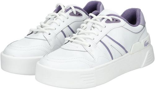 Rückansicht von Lacoste Sneaker Sneaker Damen Weiß/Lila