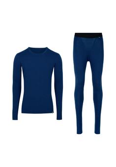 DANISH ENDURANCE Merino Baselayer Wäscheset Herren navy