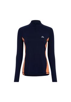 DANISH ENDURANCE Half Zip Langarmshirt Damen navy/peach