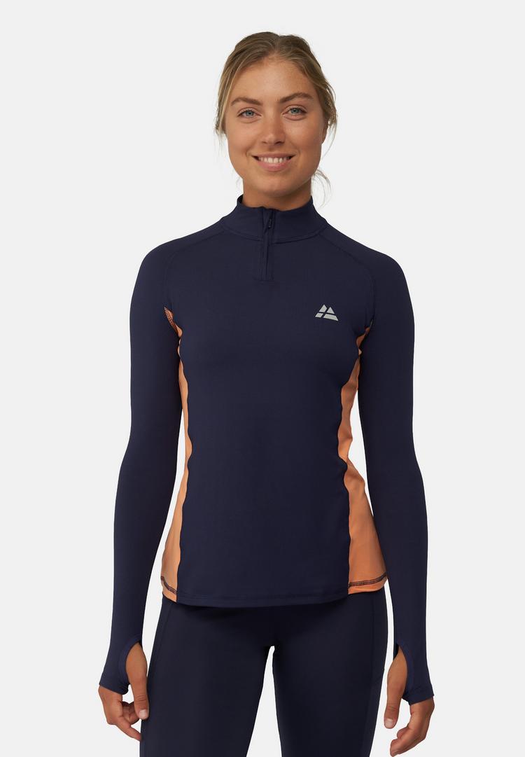 DANISH ENDURANCE DANISH ENDURANCE Half Zip Langarmshirt Damen - navy/peach - 0 | SportScheck